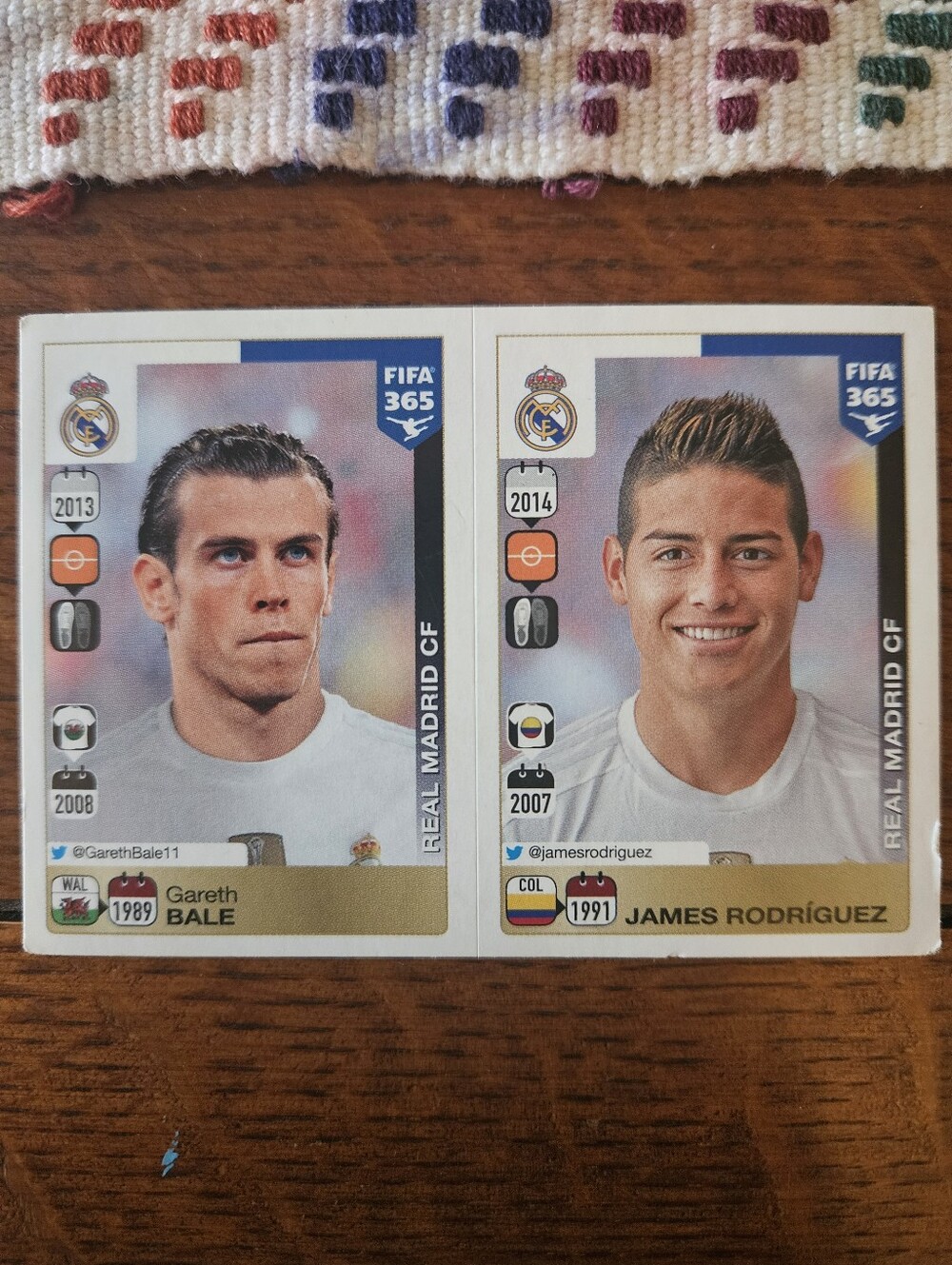 Panini FIFA 365 Real Madrid Sticker - Bale & Rodriguez